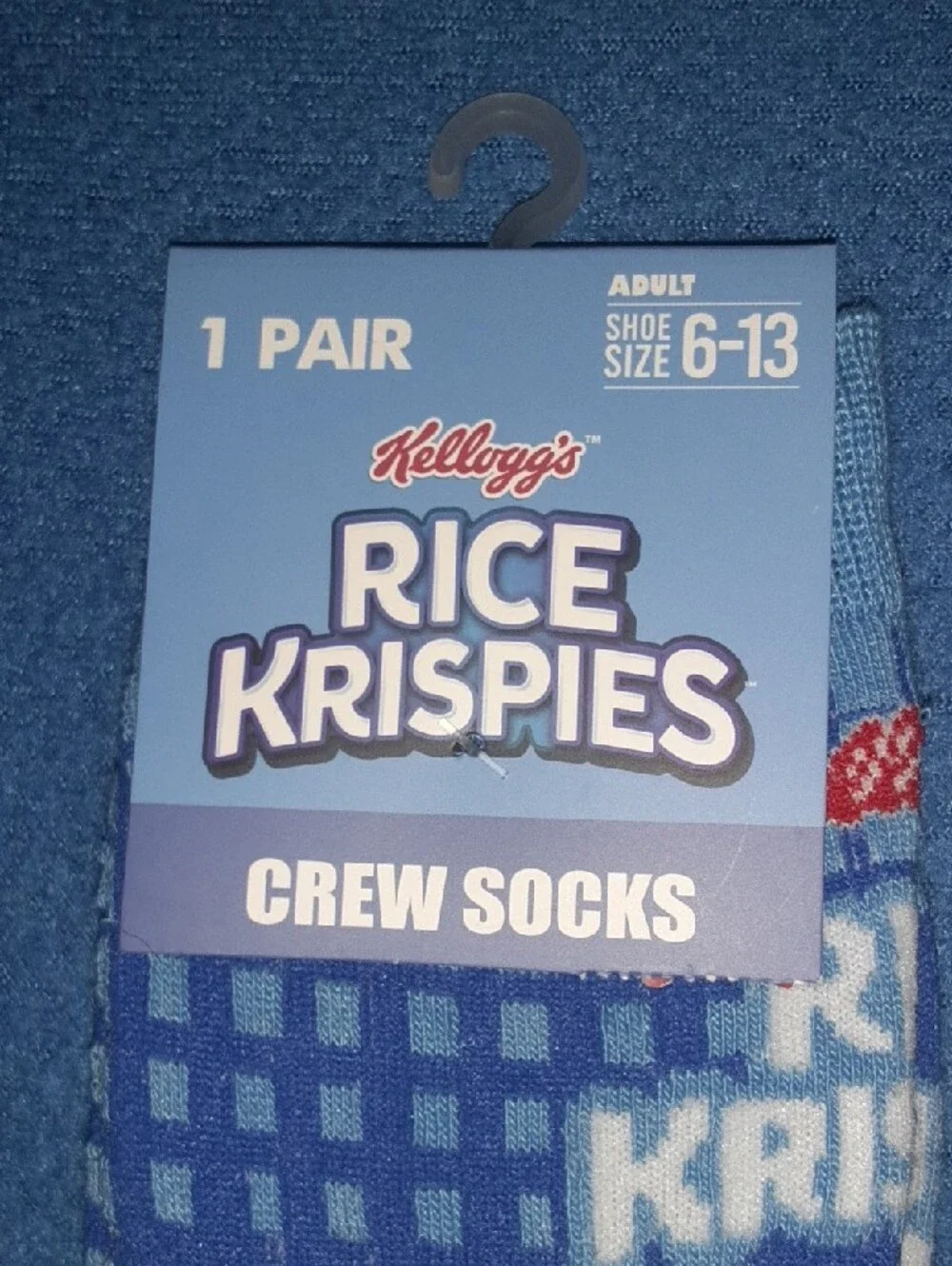 Kellogg's Rice Krispies Blue Crew Socks - Men's Novelty Socks